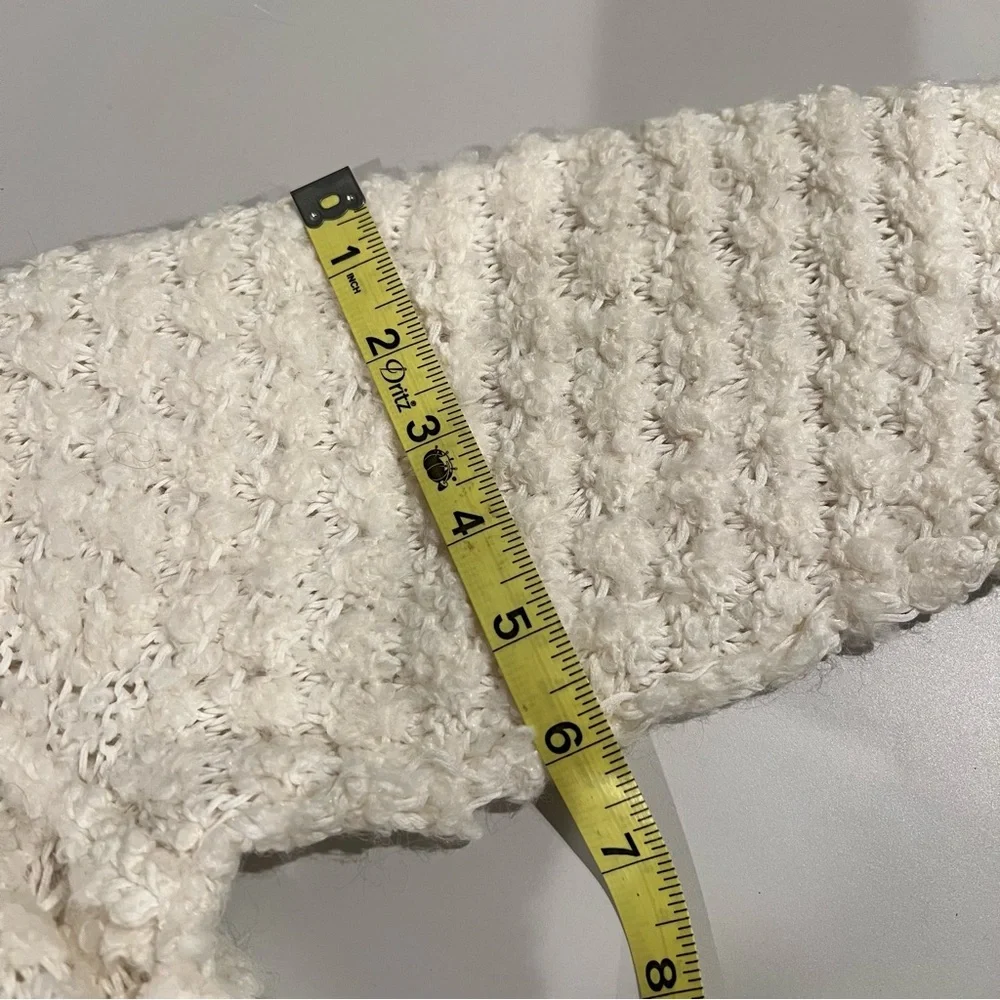 Rebecca Taylor Ivory Cotton Blend Feminine Whimsical Sweater Removable Bow L